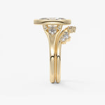 Marquise Three Stone Bezel Lab Grown Diamond Engagement Ring