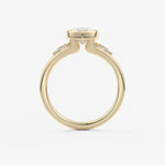 Marquise Three Stone Bezel Lab Grown Diamond Engagement Ring
