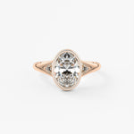 Oval Three Stone Bezel Lab Grown Diamond Engagement Ring