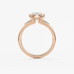 Oval Three Stone Bezel Lab Grown Diamond Engagement Ring