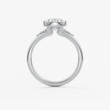 Oval Three Stone Bezel Lab Grown Diamond Engagement Ring