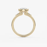 Oval Three Stone Bezel Lab Grown Diamond Engagement Ring