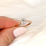 Stunning 0.75 CT Round Moissanite Engagement Ring With Bezel Design 9