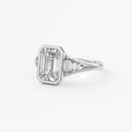 Emerald Cluster Bezel Lab Grown Diamond Engagement Ring