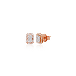 0.31 TCW Round Cut Moissanite Cluster Earrings in Gold 3