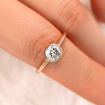 Stunning 0.75 CT Round Moissanite Engagement Ring With Bezel Design 7