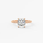 Elongated Cushion Twisted Multi Stones Lab Grown Diamond Engagement Ring