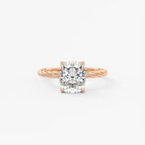 Elongated Cushion Twisted Multi Stones Lab Grown Diamond Engagement Ring