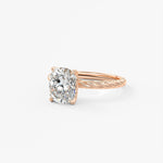 Elongated Cushion Twisted Multi Stones Lab Grown Diamond Engagement Ring