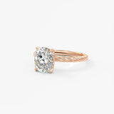 Elongated Cushion Twisted Multi Stones Lab Grown Diamond Engagement Ring