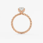 Elongated Cushion Twisted Multi Stones Lab Grown Diamond Engagement Ring
