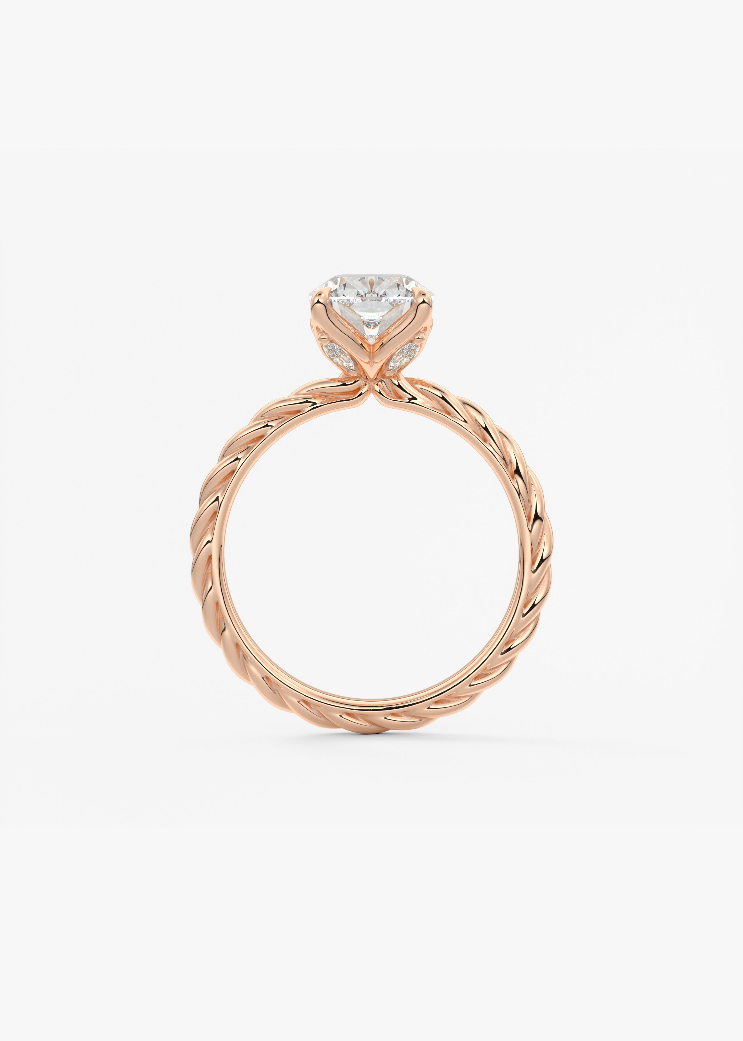 Elongated Cushion Twisted Multi Stones Lab Grown Diamond Engagement Ring