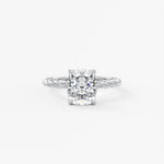 Elongated Cushion Twisted Multi Stones Lab Grown Diamond Engagement Ring