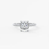 Elongated Cushion Twisted Multi Stones Lab Grown Diamond Engagement Ring