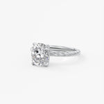 Elongated Cushion Twisted Multi Stones Lab Grown Diamond Engagement Ring