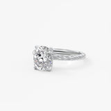 Elongated Cushion Twisted Multi Stones Lab Grown Diamond Engagement Ring