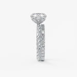 Elongated Cushion Twisted Multi Stones Lab Grown Diamond Engagement Ring