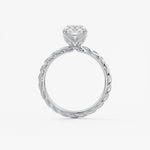 Elongated Cushion Twisted Multi Stones Lab Grown Diamond Engagement Ring