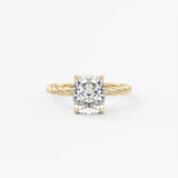 Elongated Cushion Twisted Multi Stones Lab Grown Diamond Engagement Ring