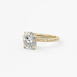 Elongated Cushion Twisted Multi Stones Lab Grown Diamond Engagement Ring