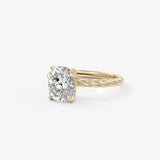 Elongated Cushion Twisted Multi Stones Lab Grown Diamond Engagement Ring
