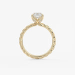 Elongated Cushion Twisted Multi Stones Lab Grown Diamond Engagement Ring