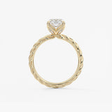 Elongated Cushion Twisted Multi Stones Lab Grown Diamond Engagement Ring