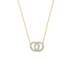 1.50 CT Round Moissanite Diamond Double Circle Pendant Necklace in Solid Gold 1