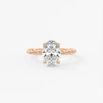 Oval Twisted Multi Stones Lab Grown Diamond Engagement Ring
