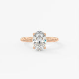 Oval Twisted Multi Stones Lab Grown Diamond Engagement Ring