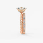 Oval Twisted Multi Stones Lab Grown Diamond Engagement Ring