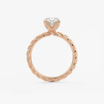 Oval Twisted Multi Stones Lab Grown Diamond Engagement Ring