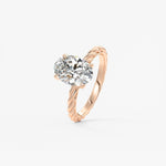 Oval Twisted Multi Stones Lab Grown Diamond Engagement Ring