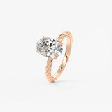 Oval Twisted Multi Stones Lab Grown Diamond Engagement Ring