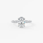 Oval Twisted Multi Stones Lab Grown Diamond Engagement Ring