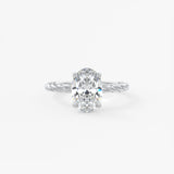 Oval Twisted Multi Stones Lab Grown Diamond Engagement Ring