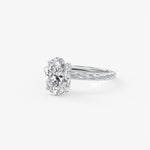 Oval Twisted Multi Stones Lab Grown Diamond Engagement Ring