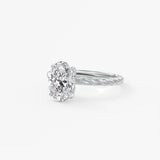 Oval Twisted Multi Stones Lab Grown Diamond Engagement Ring