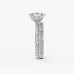 Oval Twisted Multi Stones Lab Grown Diamond Engagement Ring