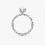 Oval Twisted Multi Stones Lab Grown Diamond Engagement Ring