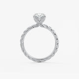 Oval Twisted Multi Stones Lab Grown Diamond Engagement Ring