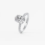 Oval Twisted Multi Stones Lab Grown Diamond Engagement Ring