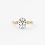 Oval Twisted Multi Stones Lab Grown Diamond Engagement Ring