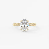 Oval Twisted Multi Stones Lab Grown Diamond Engagement Ring