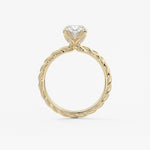 Oval Twisted Multi Stones Lab Grown Diamond Engagement Ring