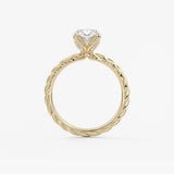 Oval Twisted Multi Stones Lab Grown Diamond Engagement Ring
