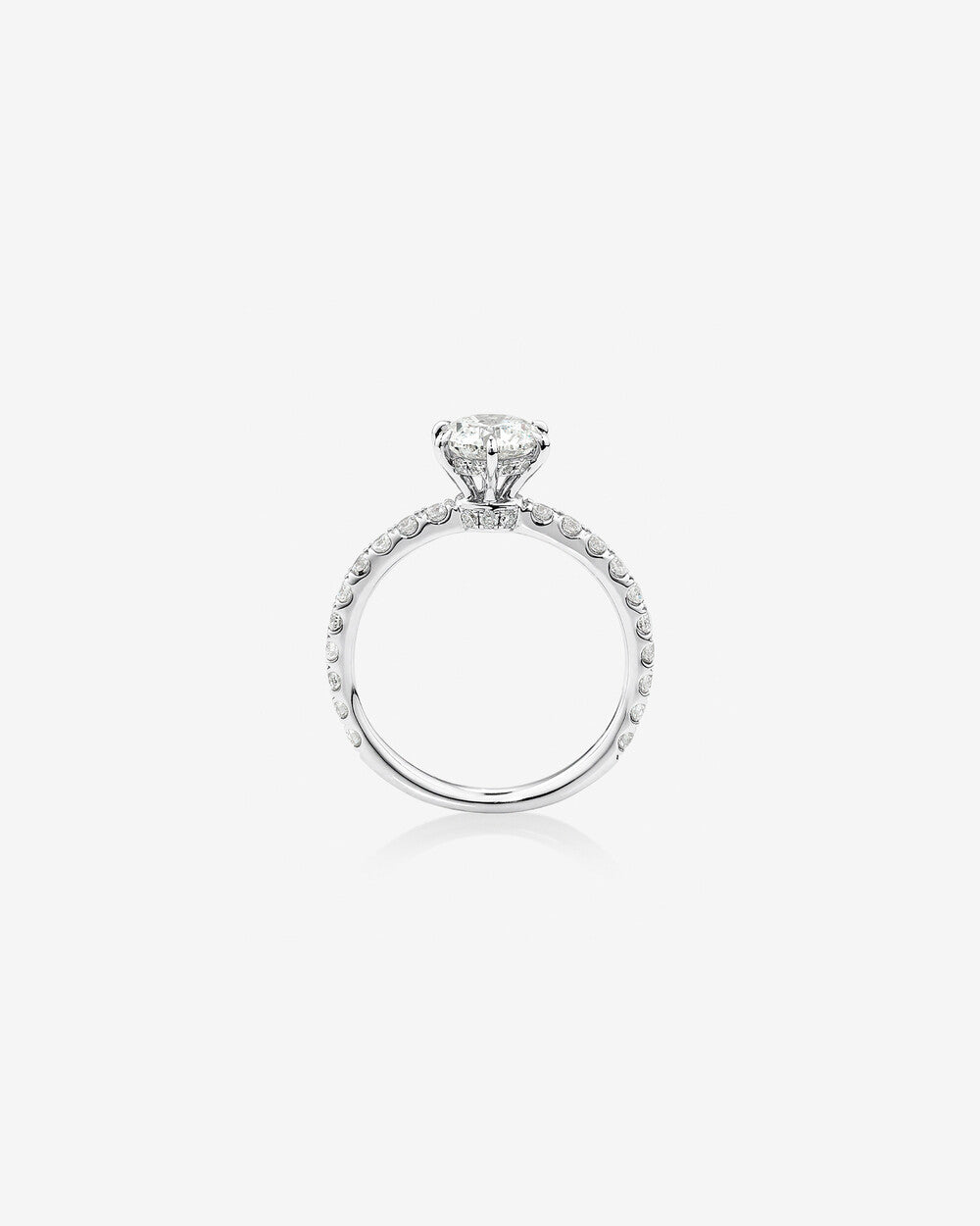 Stunning 1.37 CT Round Moissanite Engagement Ring in Pave Design 2