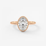 Oval Milgrain Bezel Lab Grown Diamond Engagement Ring