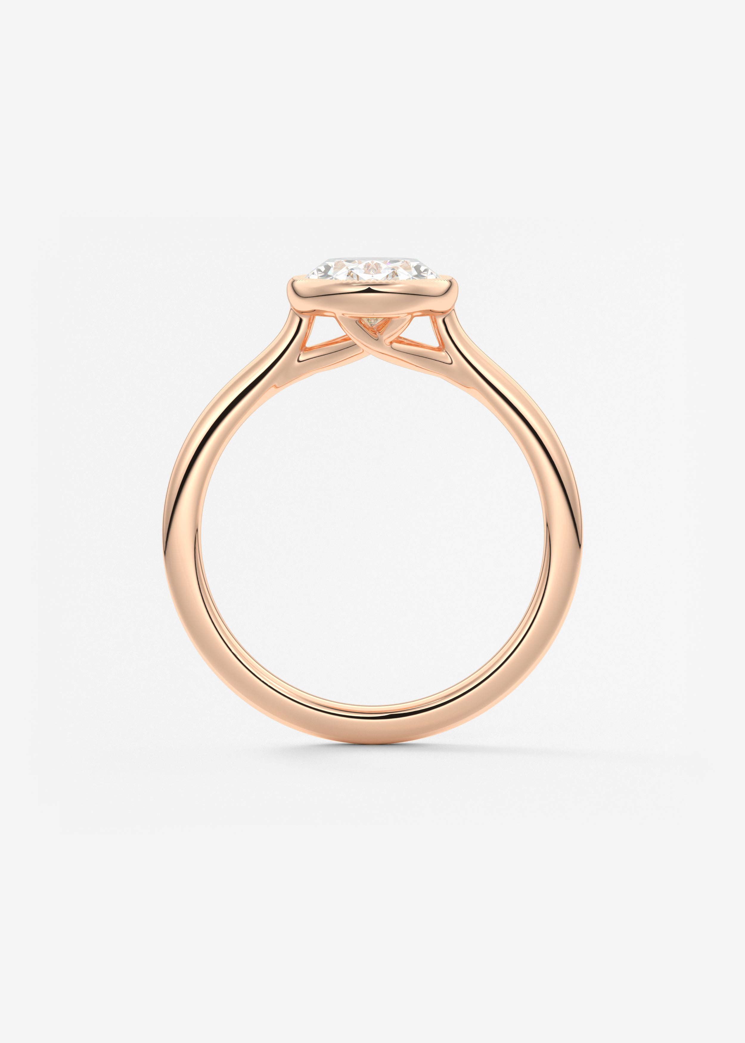 Oval Milgrain Bezel Lab Grown Diamond Engagement Ring