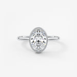 Oval Milgrain Bezel Lab Grown Diamond Engagement Ring